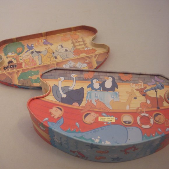 NOAH'S ARK VINTAGE 4 SPECIALTY CONTAINERS TIN/METAL - Picture 8 of 11